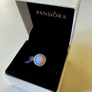 Pandora Pink Opalescent Radiant Hearts Charm New in Box